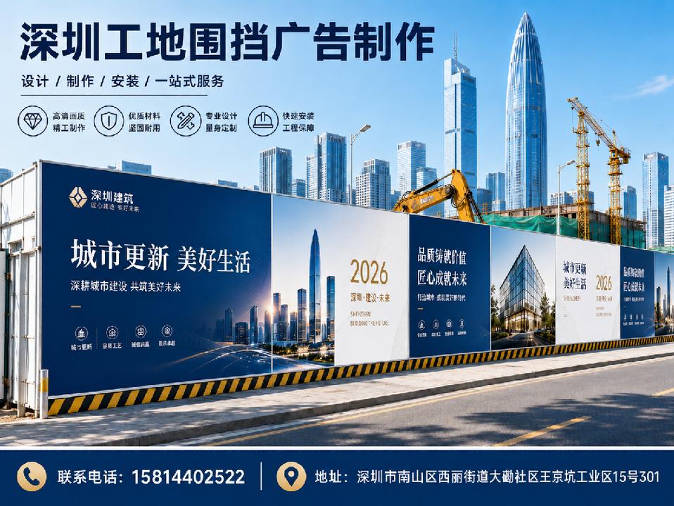 深圳工地围挡广告制作厂家 别让好看的效果图卡在现场！